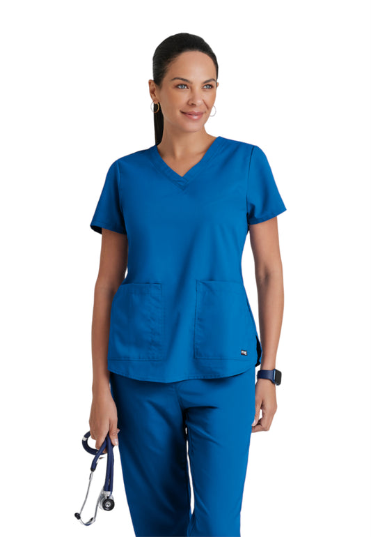 Women's V-Neck Aubrey Top - 71166 - New Royal
