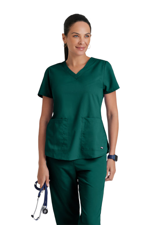 Women's V-Neck Aubrey Top - 71166 - Hunter Green