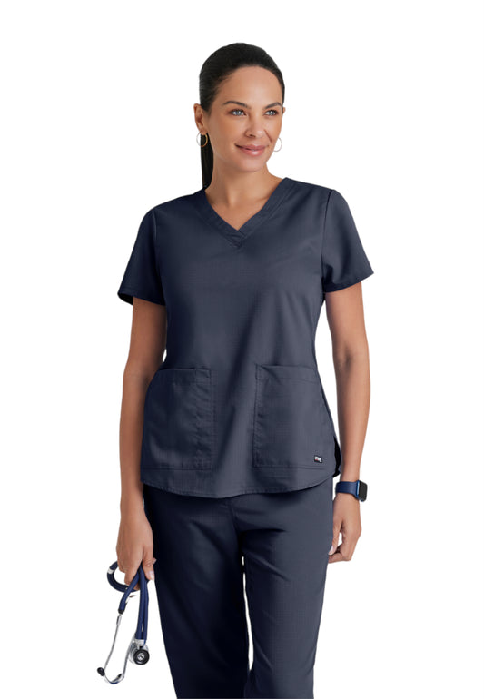Women's V-Neck Aubrey Top - 71166 - Steel