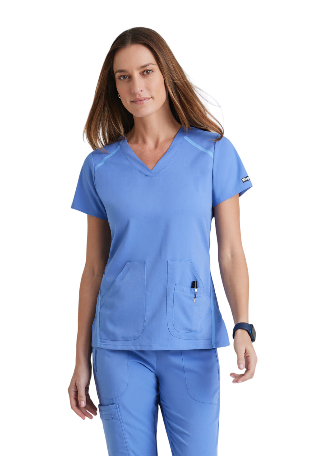 Women's V-Neck Elevate Top - 7188 - Ciel Blue