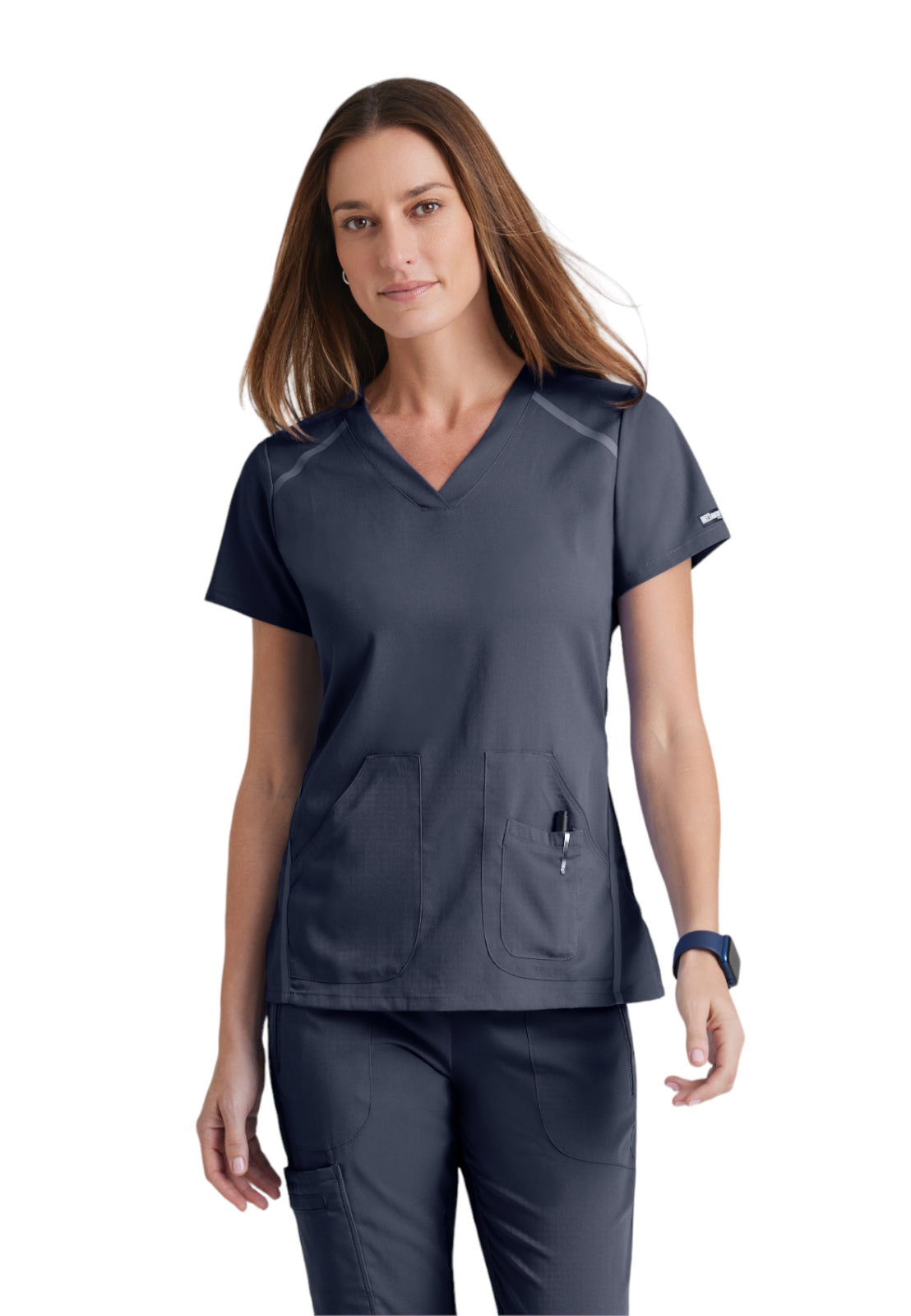 Women's V-Neck Elevate Top - 7188 - Steel