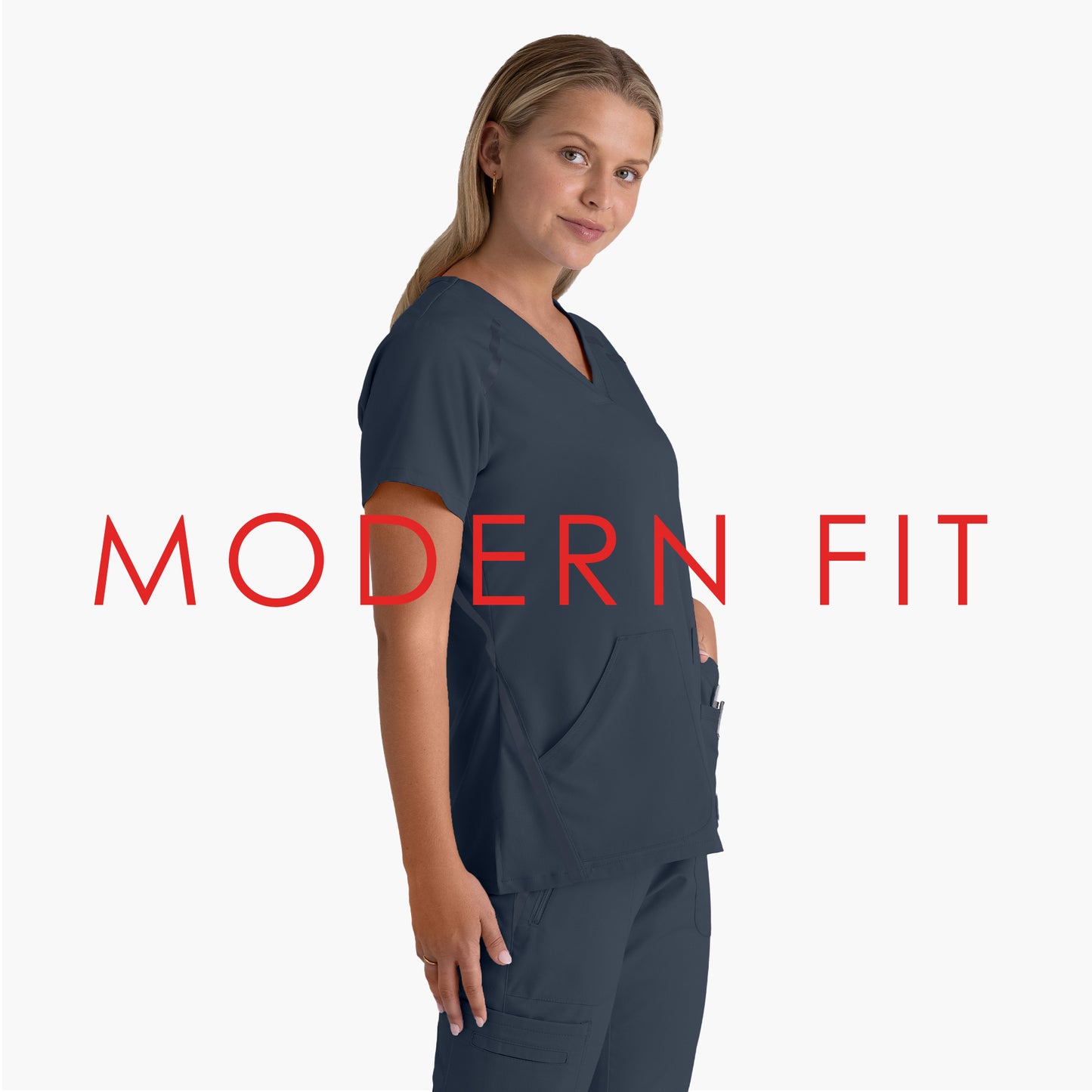 Women's V-Neck Elevate Top - 7188 - Steel