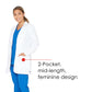 Women's Two-Pocket Tailored Fit 31.5" Hannah Lab Coat - 7446 - White