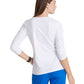 Women's Long Sleeve Accelerate Underscrub Tee - BOK804 - White