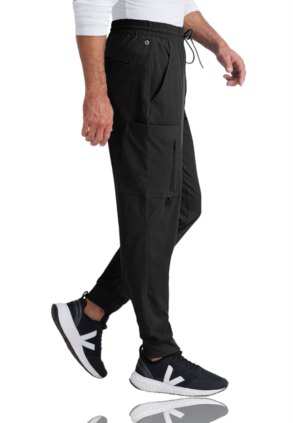 Men's Perforated Side Panels Vortex Jogger Pant - BOP520 - Black
