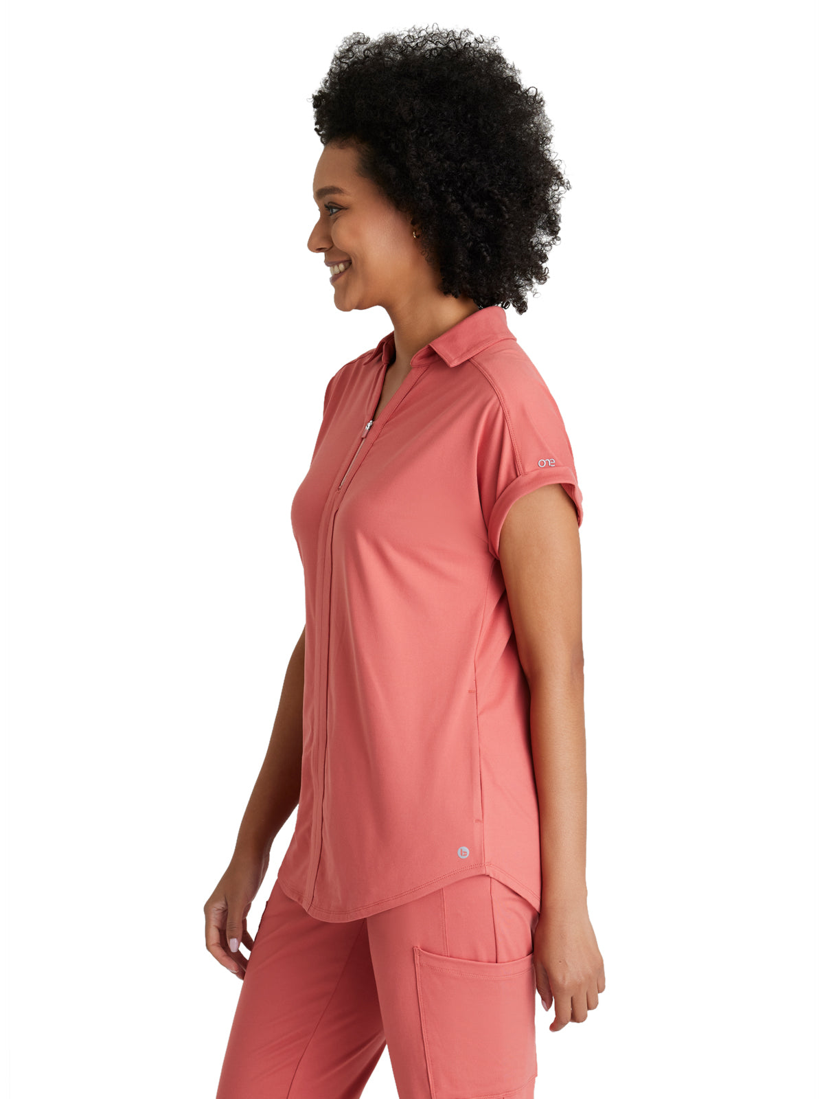 Women's 2 Pocket Zip Neck Dolman Top - BOT210 - Ginger Rose