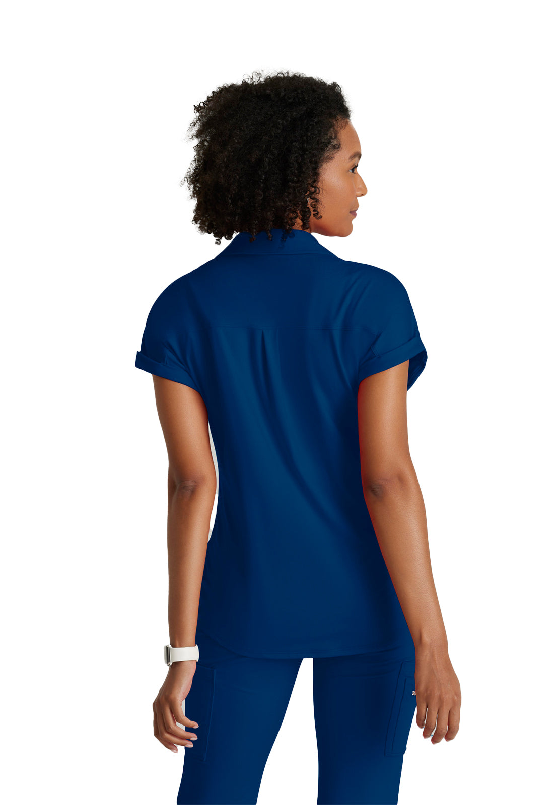 Women's 2 Pocket Zip Neck Dolman Top - BOT210 - Indigo (Navy)