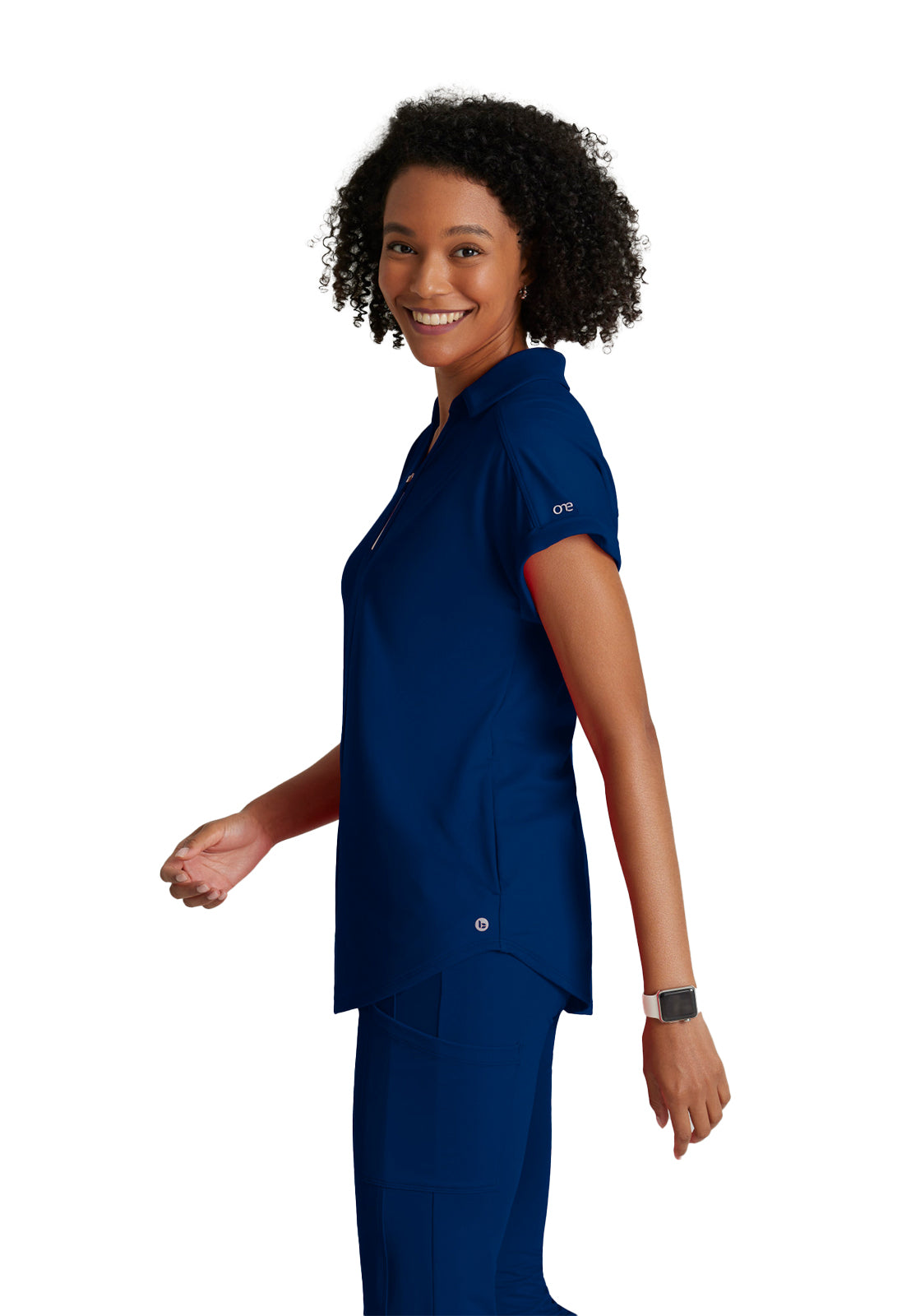 Women's 2 Pocket Zip Neck Dolman Top - BOT210 - Indigo (Navy)