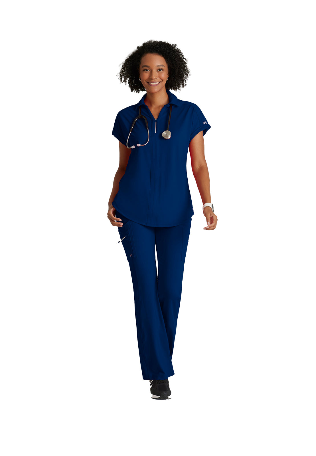 Women's 2 Pocket Zip Neck Dolman Top - BOT210 - Indigo (Navy)