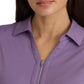 Women's 2 Pocket Zip Neck Dolman Top - BOT210 - Dusty Lavender