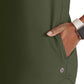 Women's 2 Pocket Zip Neck Dolman Top - BOT210 - Olive