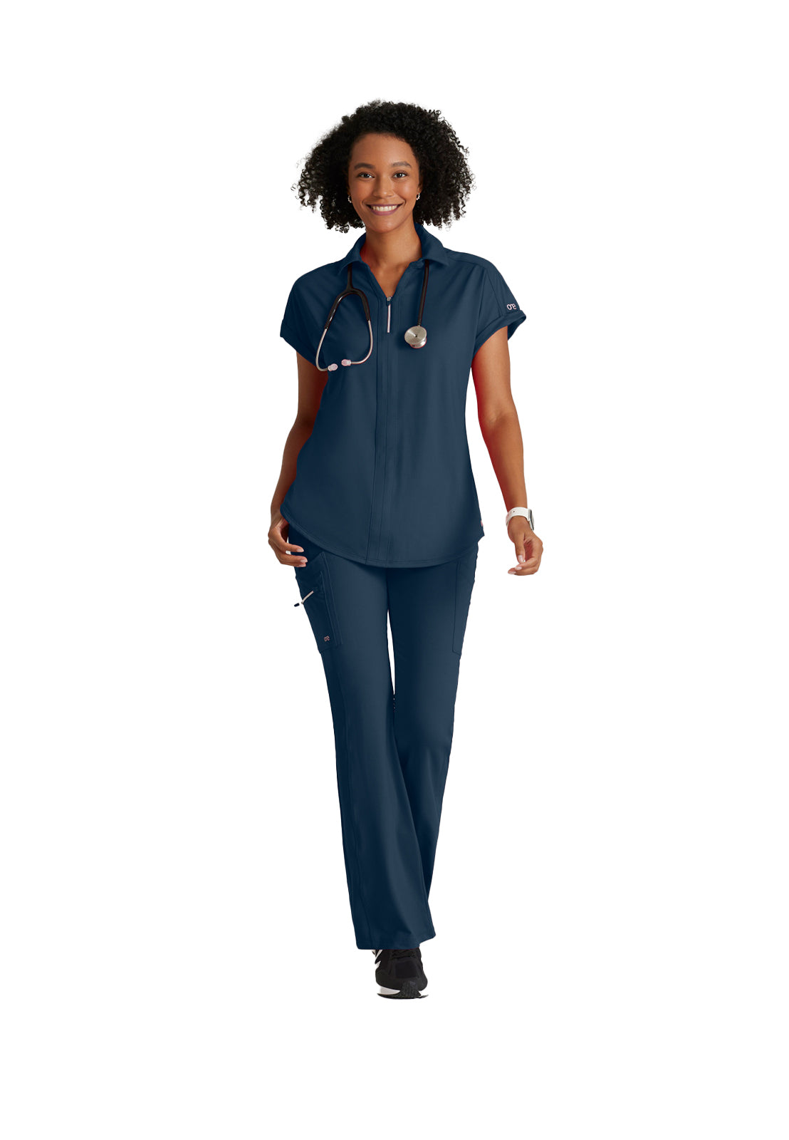 Women's 2 Pocket Zip Neck Dolman Top - BOT210 - Steel
