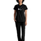 Women's 2 Pocket Banded Zip Collar Flux Top - BOT216 - Black