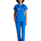 Women's 2 Pocket Banded Zip Collar Flux Top - BOT216 - New Royal
