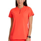 Women's 2 Pocket Banded Zip Collar Flux Top - BOT216 - Neon Flame