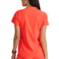 Women's 2 Pocket Banded Zip Collar Flux Top - BOT216 - Neon Flame