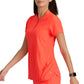 Women's 2 Pocket Banded Zip Collar Flux Top - BOT216 - Neon Flame