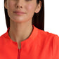 Women's 2 Pocket Banded Zip Collar Flux Top - BOT216 - Neon Flame