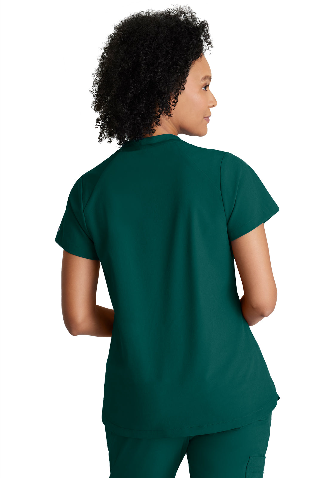 Women's 2 Pocket Banded Zip Collar Flux Top - BOT216 - Hunter Green
