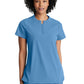 Women's 2 Pocket Banded Zip Collar Flux Top - BOT216 - Ciel Blue