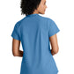Women's 2 Pocket Banded Zip Collar Flux Top - BOT216 - Ciel Blue