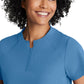 Women's 2 Pocket Banded Zip Collar Flux Top - BOT216 - Ciel Blue