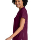 Women's 2 Pocket Banded Zip Collar Flux Top - BOT216 - Wine