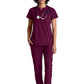 Women's 2 Pocket Banded Zip Collar Flux Top - BOT216 - Wine