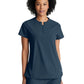 Women's 2 Pocket Banded Zip Collar Flux Top - BOT216 - Steel