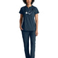 Women's 2 Pocket Banded Zip Collar Flux Top - BOT216 - Steel