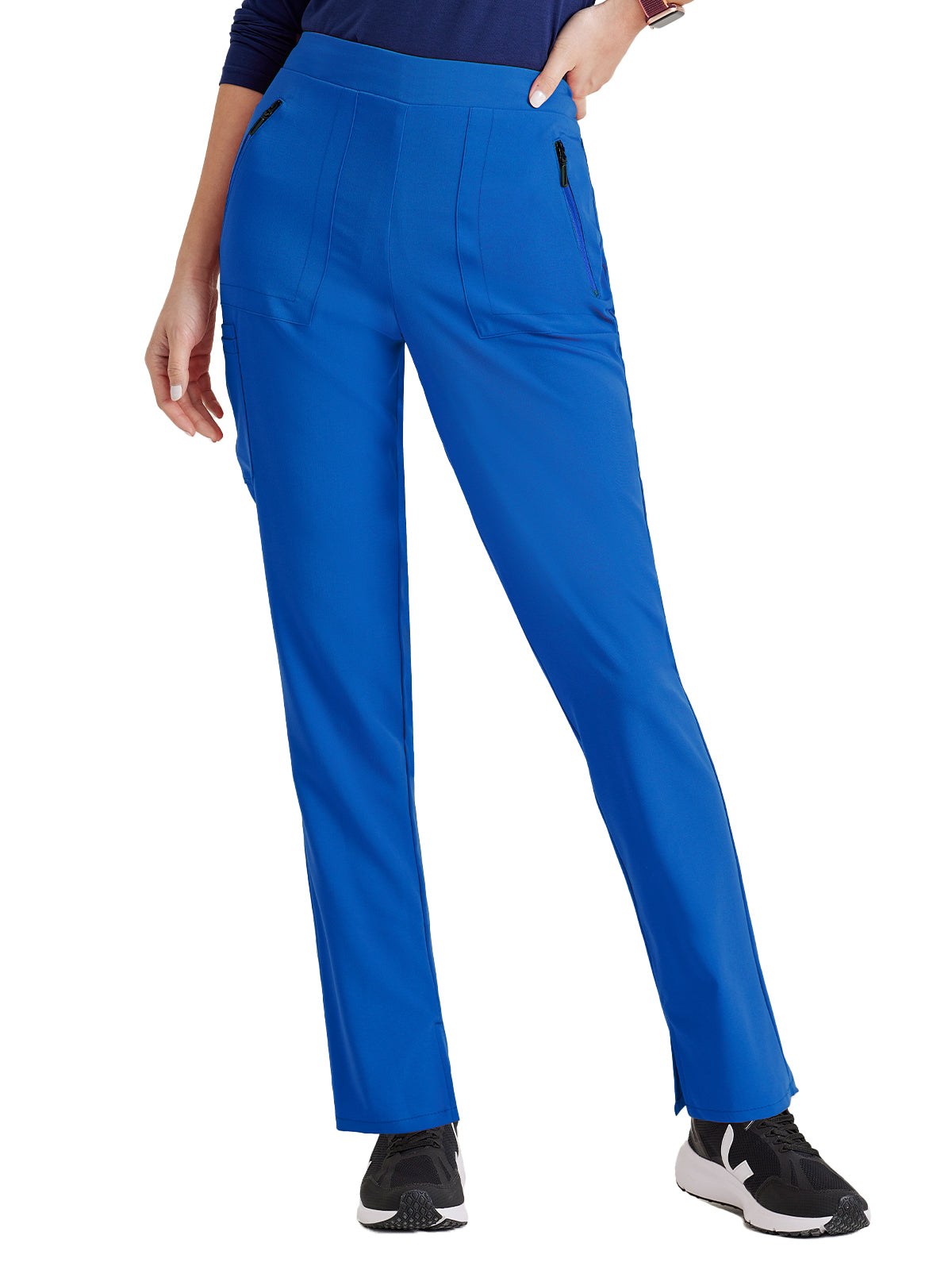 Women's Flat Front Waistband Pant - BUP601 - New Royal