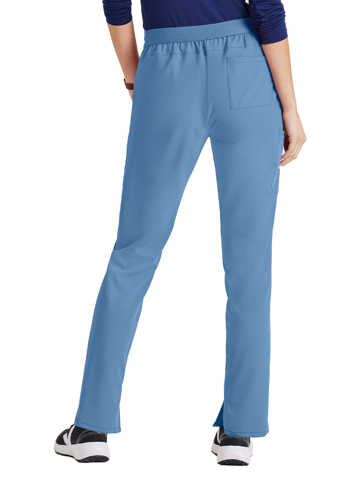 Women's Flat Front Waistband Pant - BUP601 - Ciel Blue