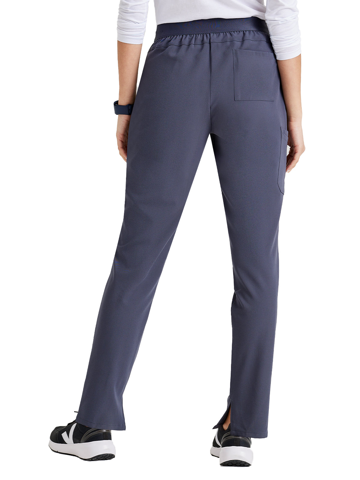 Women's Flat Front Waistband Pant - BUP601 - Steel