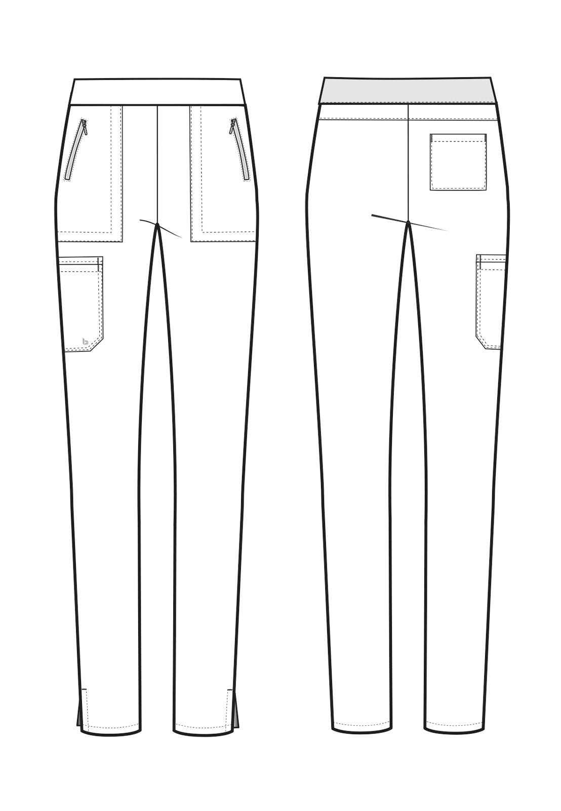 Women's Flat Front Waistband Pant - BUP601 - Ciel Blue