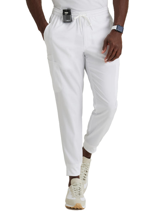 Men's Rib Cuff Jogger Style Pant - BUP602 - White