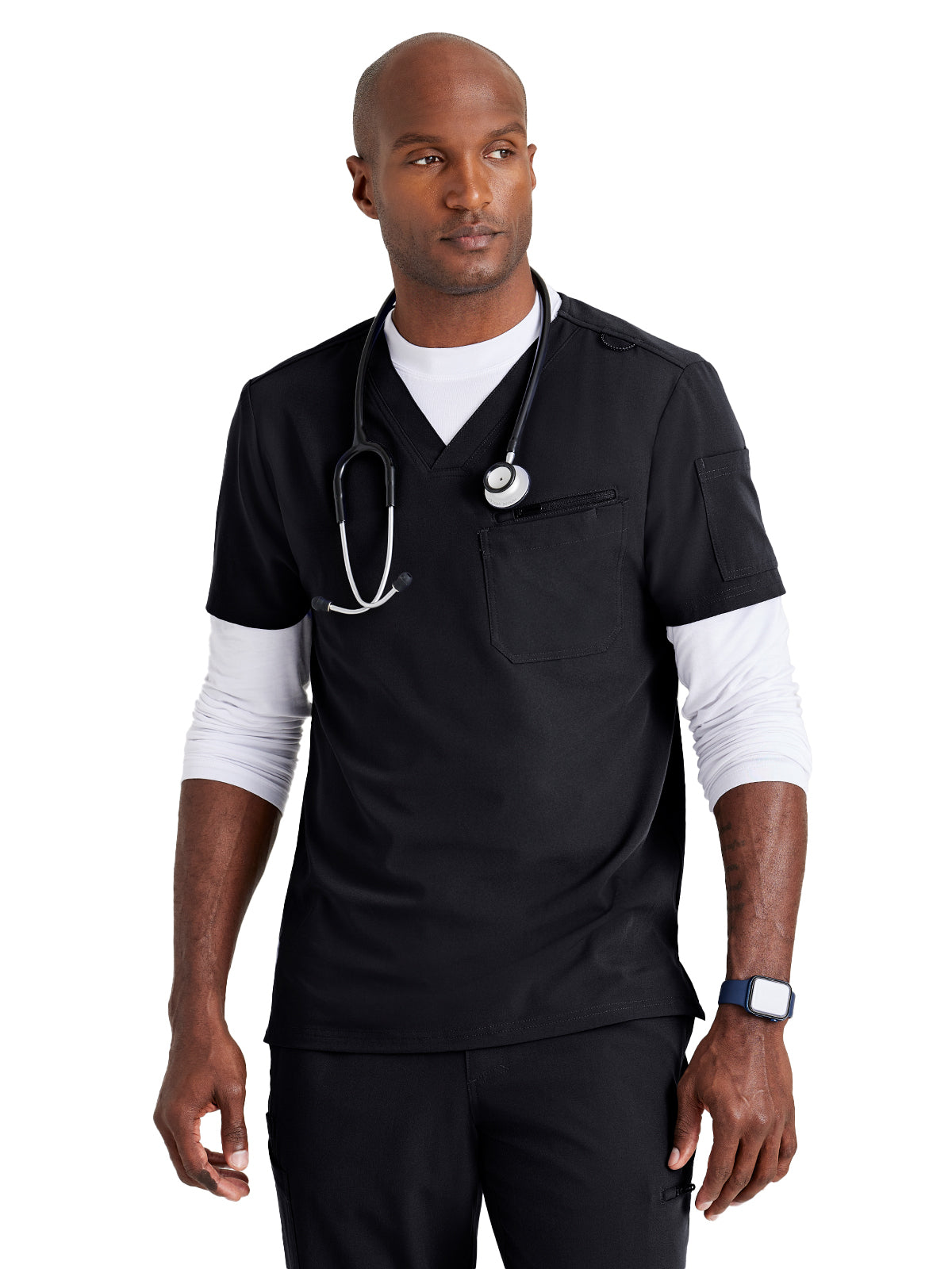 Men's Classic V-Neck Top - BUT153 - Black