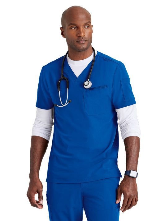 Men's Classic V-Neck Top - BUT153 - New Royal