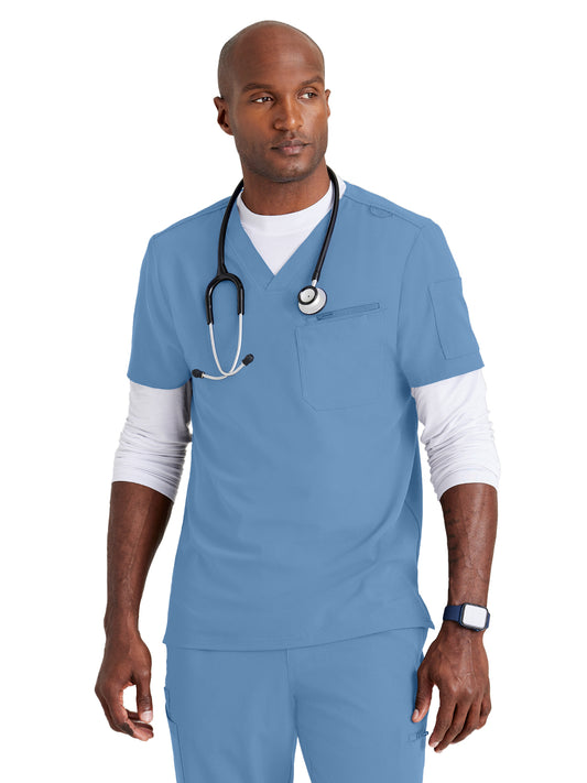 Men's Classic V-Neck Top - BUT153 - Ciel Blue