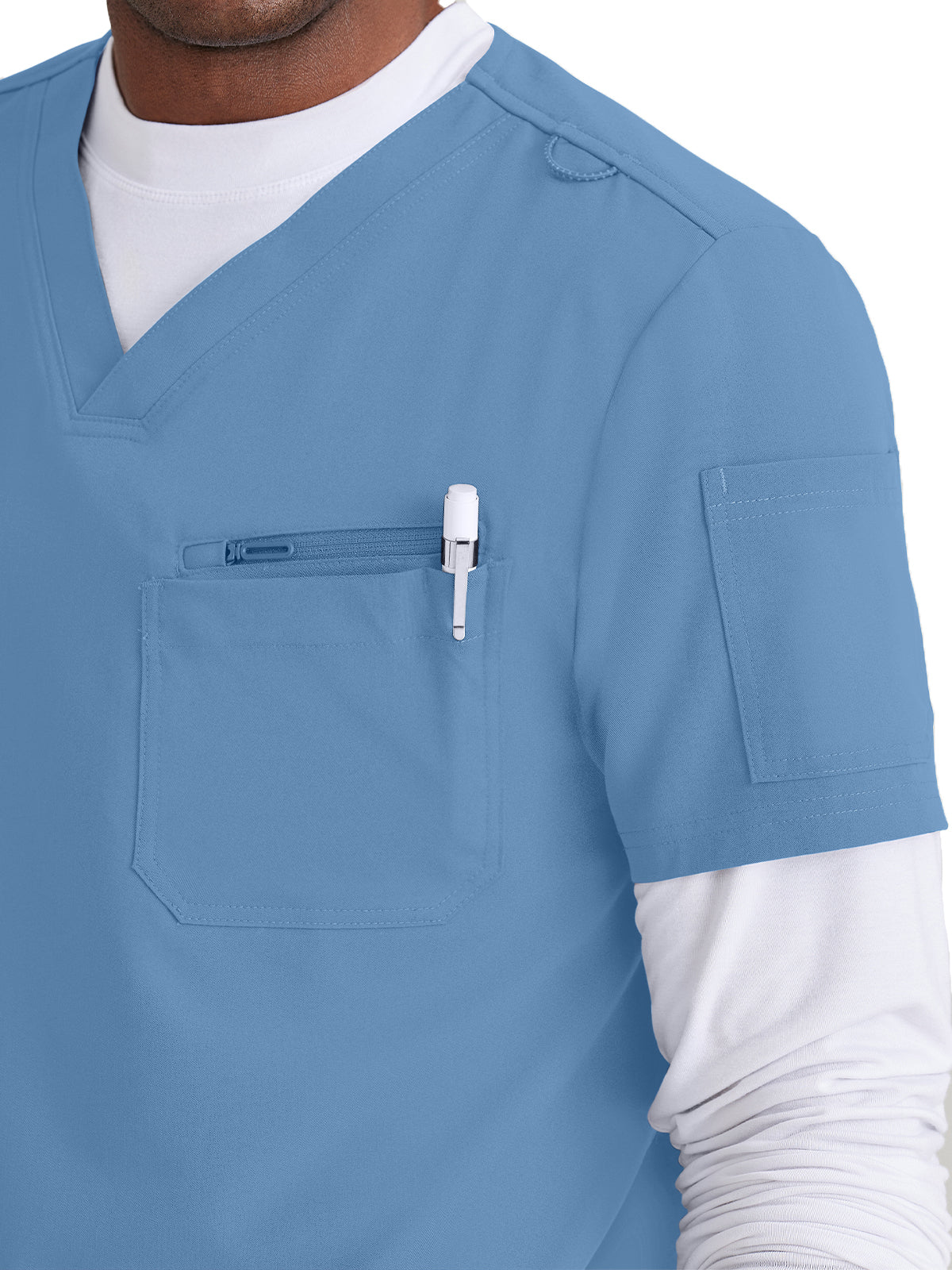 Men's Classic V-Neck Top - BUT153 - Ciel Blue