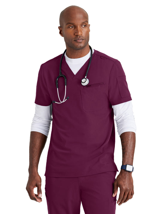 Men's Classic V-Neck Top - BUT153 - Wine