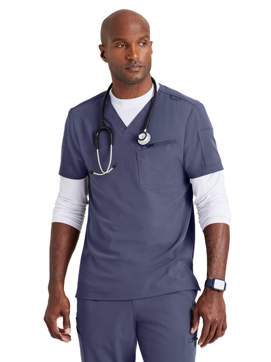 Men's Classic V-Neck Top - BUT153 - Steel