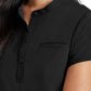 Women's Henley Style Top - BUT163 - Black