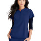 Women's Henley Style Top - BUT163 - Indigo (Navy)