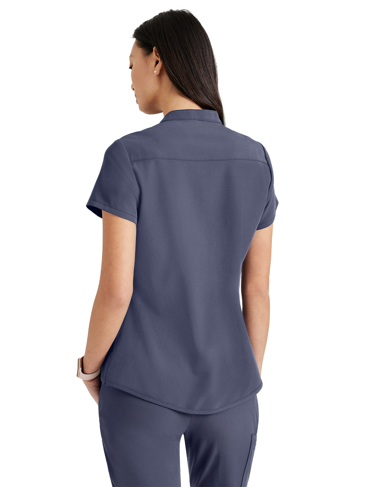 Women's Henley Style Top - BUT163 - Steel