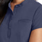 Women's Henley Style Top - BUT163 - Steel