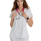 Women's Tool Strip Detail Top - BUT167 - White