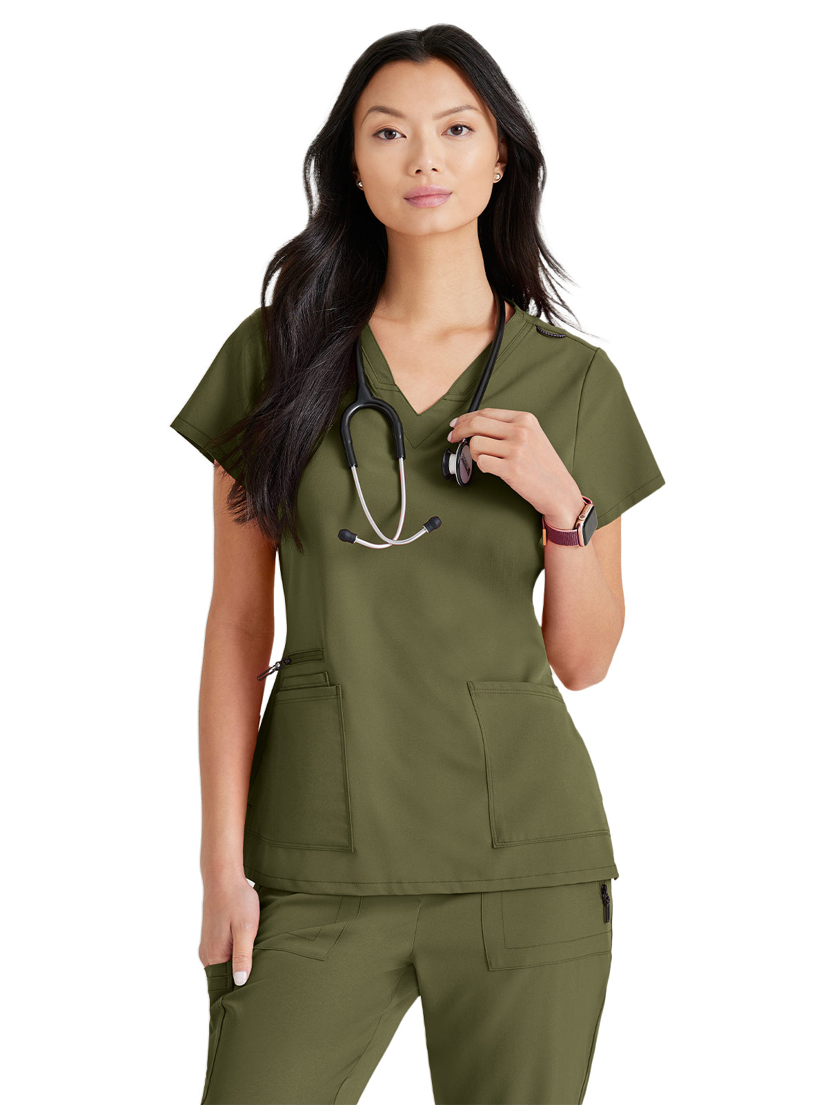 Women's Tool Strip Detail Top - BUT167 - Olive