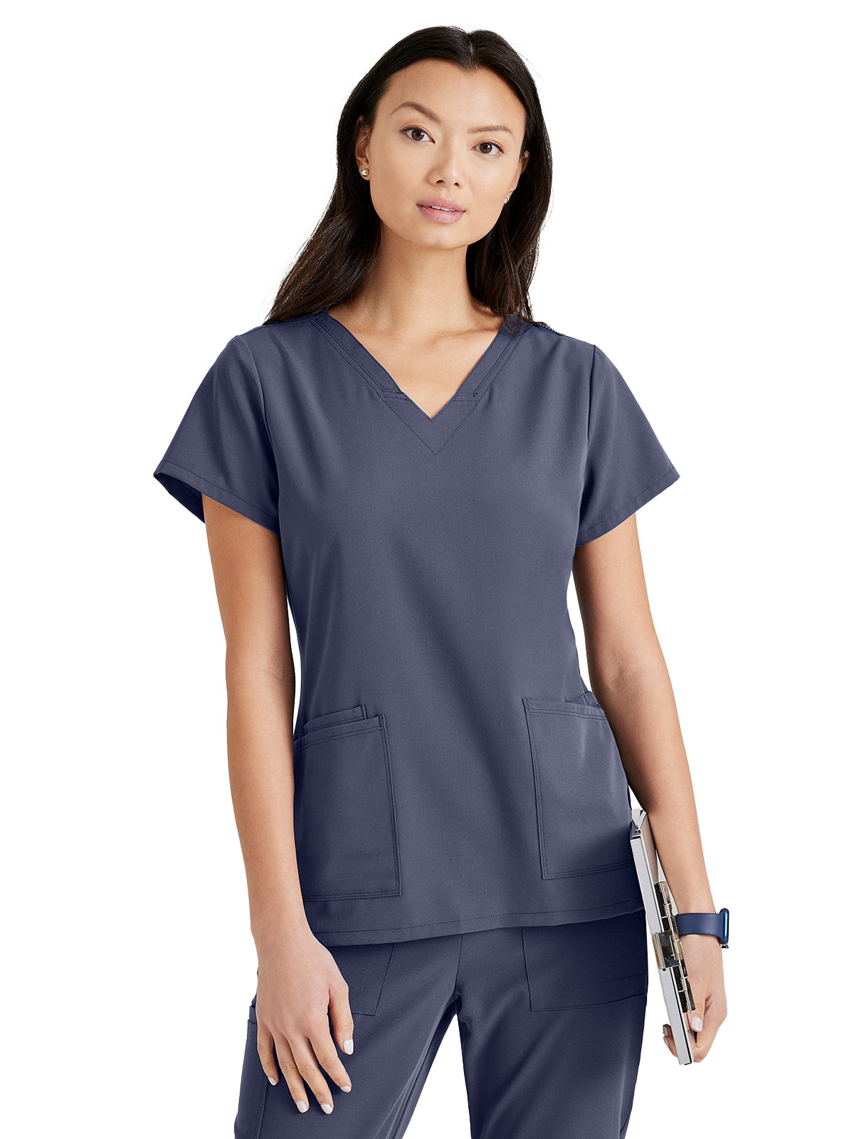 Women's Tool Strip Detail Top - BUT167 - Steel