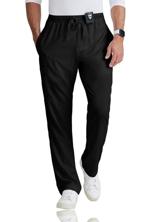 Men's Elastic Waistband With Contrast Drawcord Evan Pant - GRP558 - Black