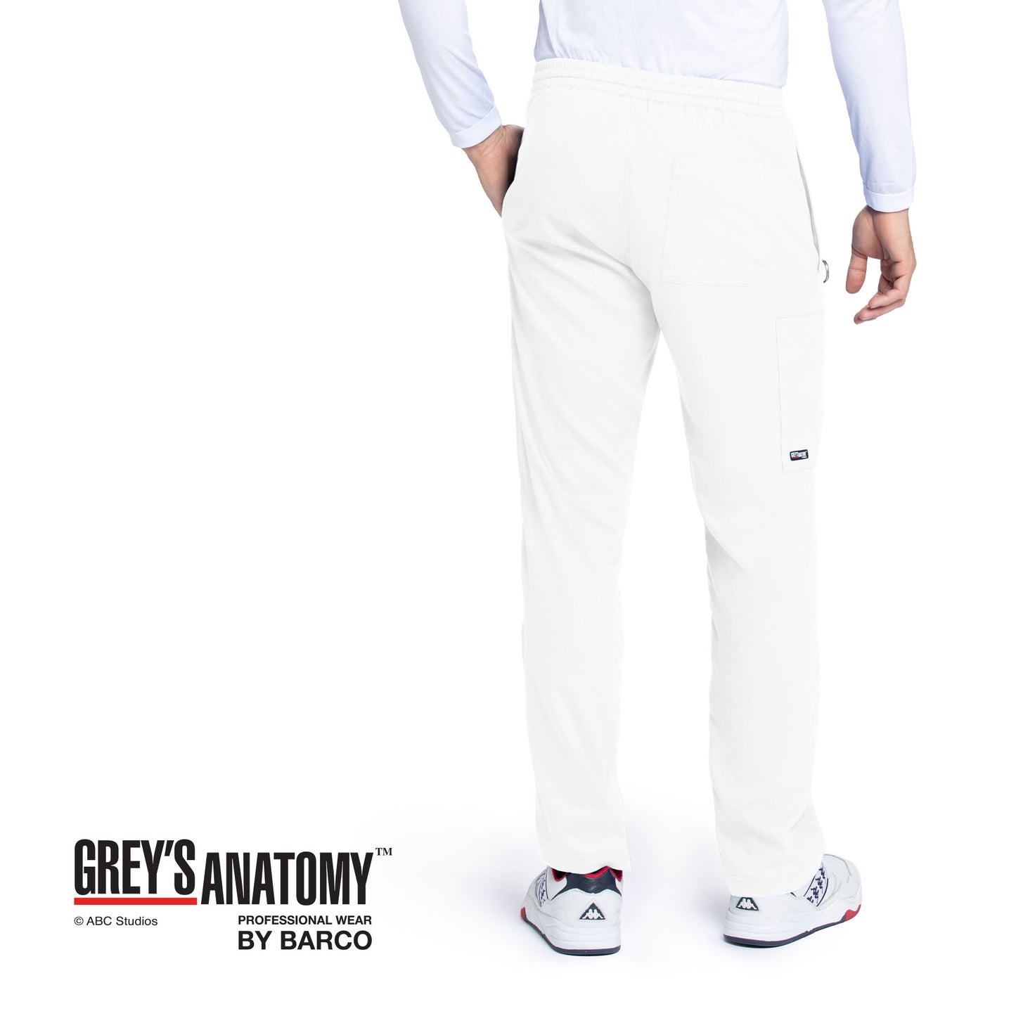 Men's Elastic Waistband With Contrast Drawcord Evan Pant - GRP558 - White